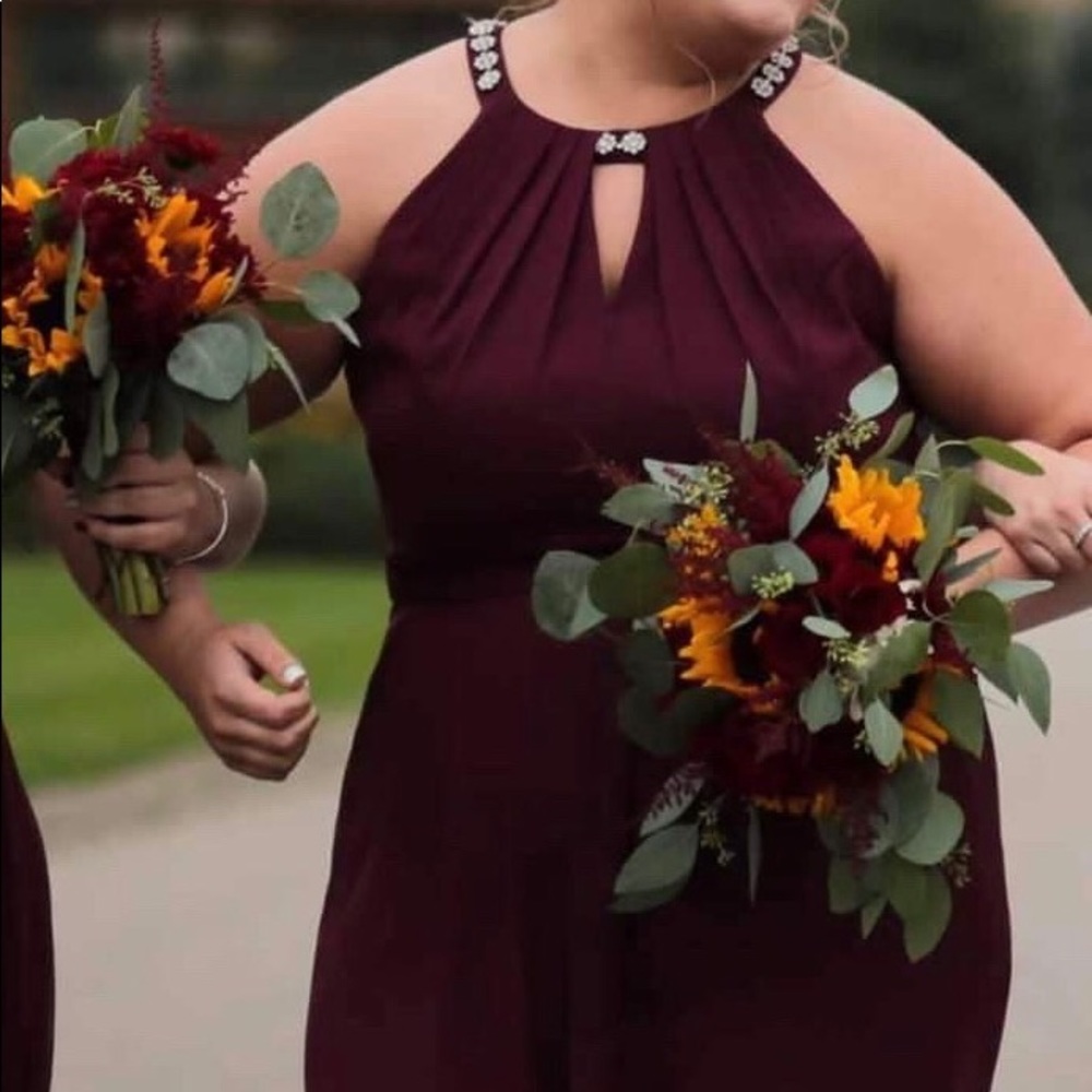 David’s Bridal Bridesmaid dress color WINE